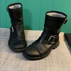 Ugg men’s, black, soft leather bike boots
